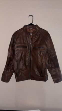 Brown Faux Leather Moto Jacket