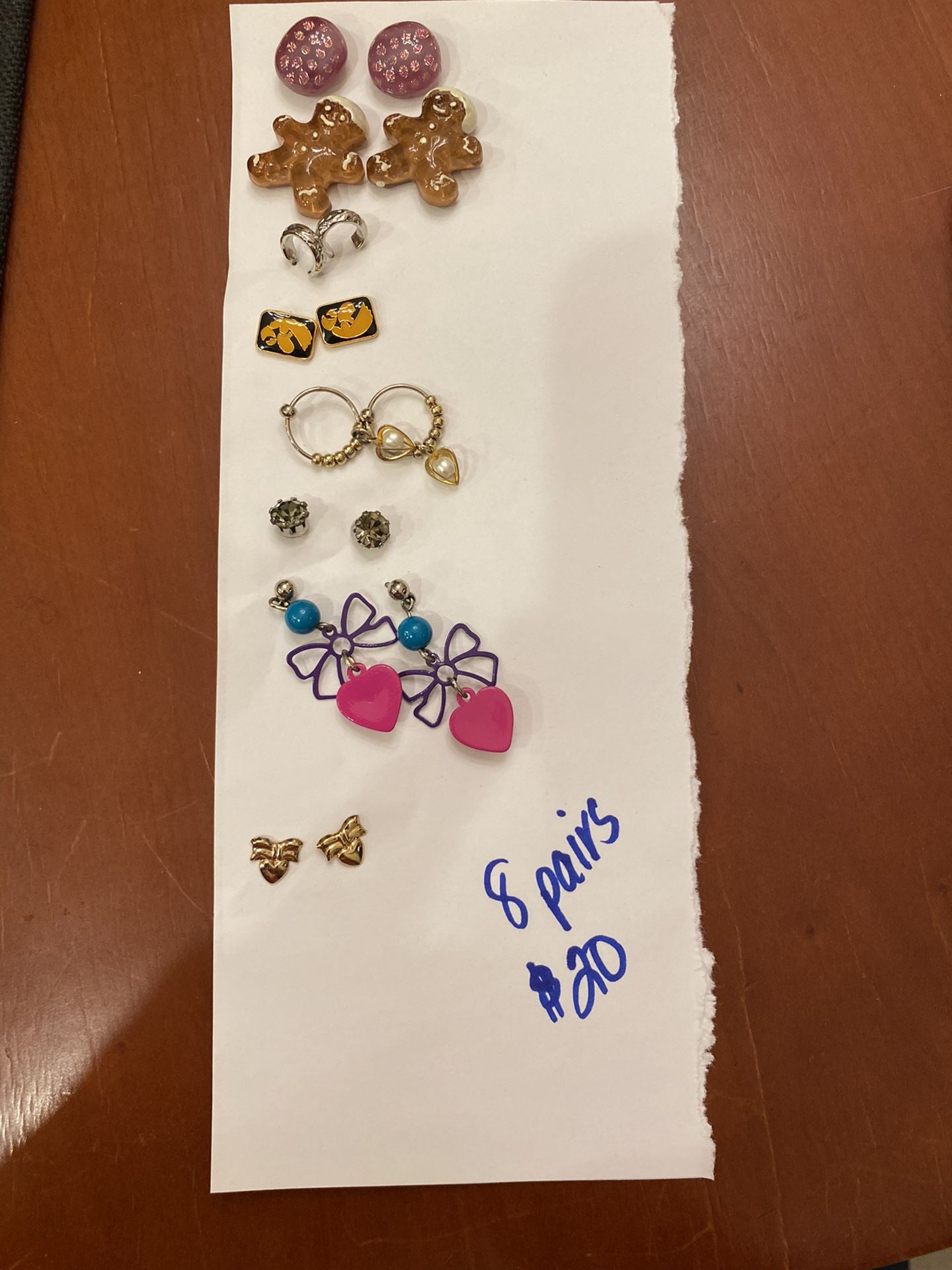 8 Pairs Of Pierced Earrings