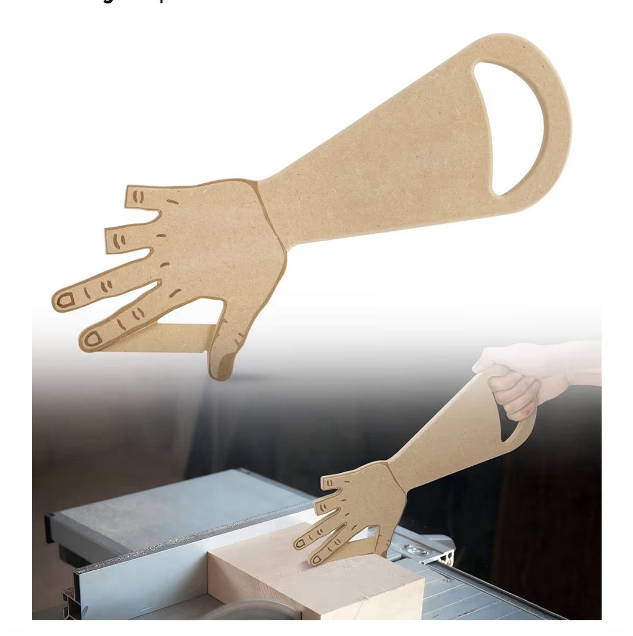 Table Saw Push Stick Hand Shape