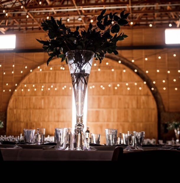 Three Clarinet Clear Glasswear - Wedding Centerpieces