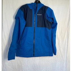 Columbia Rain Jacket Hooded Full Zip Lightweight Blue Navy XL