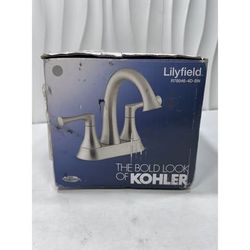 Kohler Lilyfield 4" Centerset Bathroom Sink Faucet - Vibrant Brushed Nickel