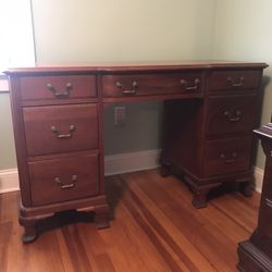 Solid Dark Wood Classic Work Desk Big Rapids Furniture Co New York