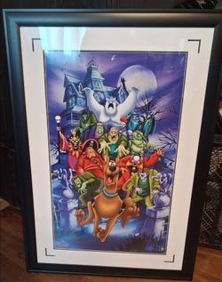Scooby Doo Framed Art lithograph Strangers of the Night Villians Takamoto Cartoon
