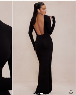 Long Backless Black Dress