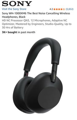 Sony WH-1000XM6 Black Wireless Headphones - Used Once - Flawless Condition