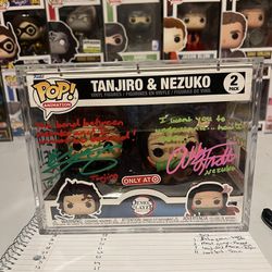 Demon Slayer Tanjiro & Nezuko 2 Pack Quad Quoted And Autographed