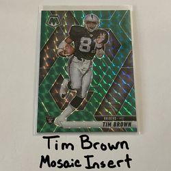 Tim Brown Oakland Raiders Hall of Fame WR Mosaic Short Print Insert Card.