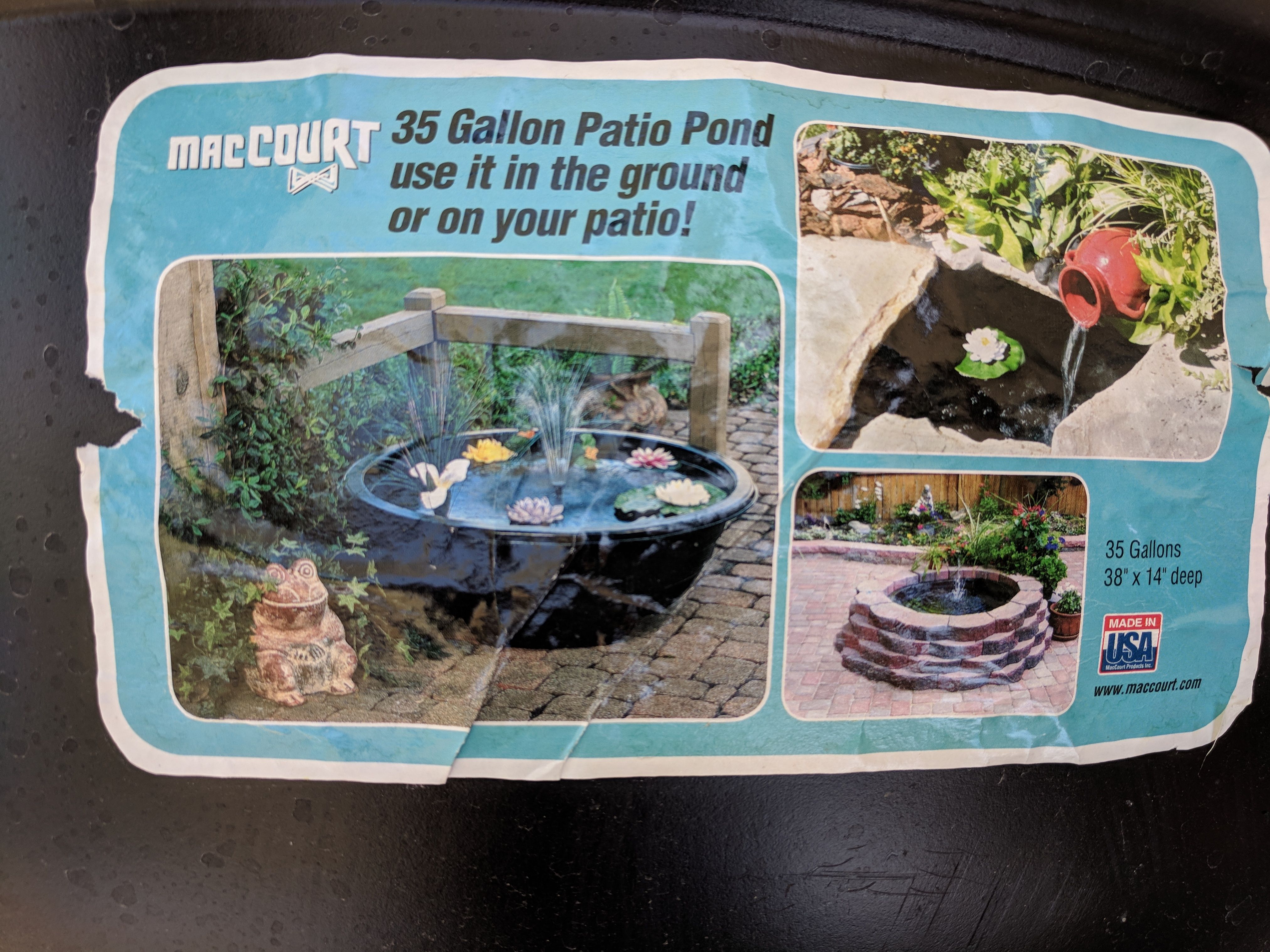 MacCourt 35-Gallon Black High Density Polyethylene Pond Liner