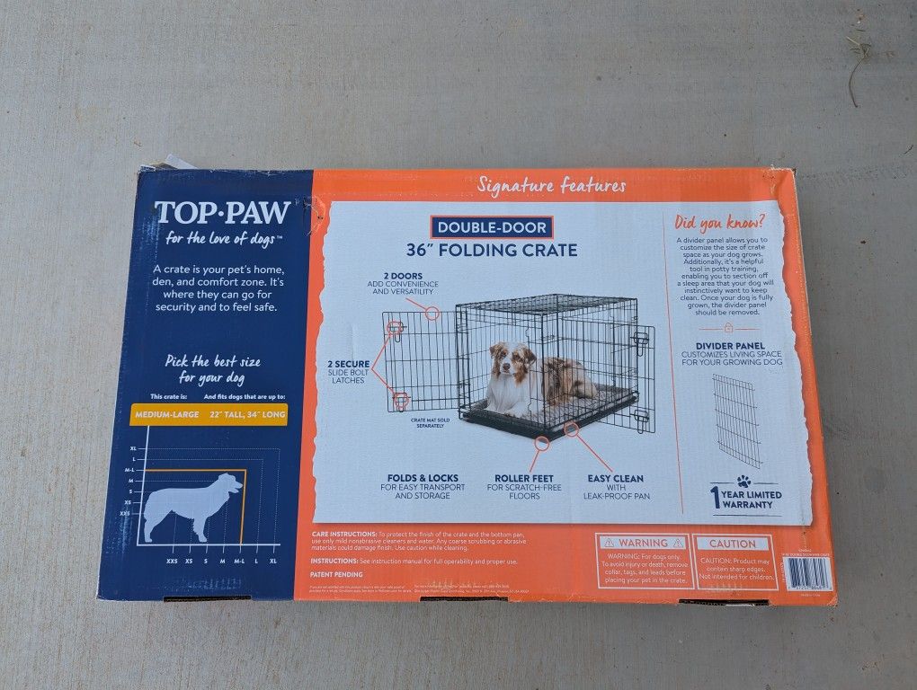 Top Paw 36" Dog Crate