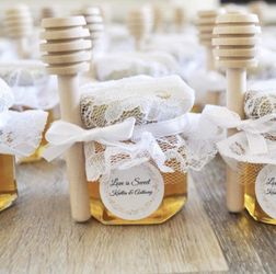 Hexagon Glass Jars 1.5oz Premium Food-grade. Mini Jars With Lids For Gifts, Wedding Favors, Honey, Jams And More. (12, 1.5oz