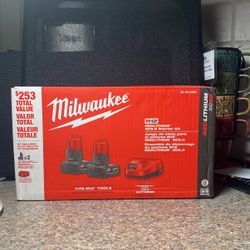 Milwaukee M12 Red Lithium XC 6.0 Starter Kit (2 Batteries + Charger) NEW Sealed