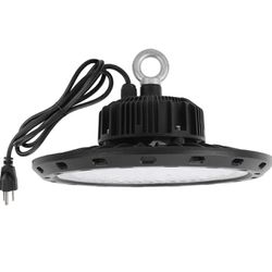 UFO High Bay LED Light 100W 5000K White with US Plug 5 ft Cable LED Warehouse Light, High Bay Shop Light Fixtures for Factory Garage Gym