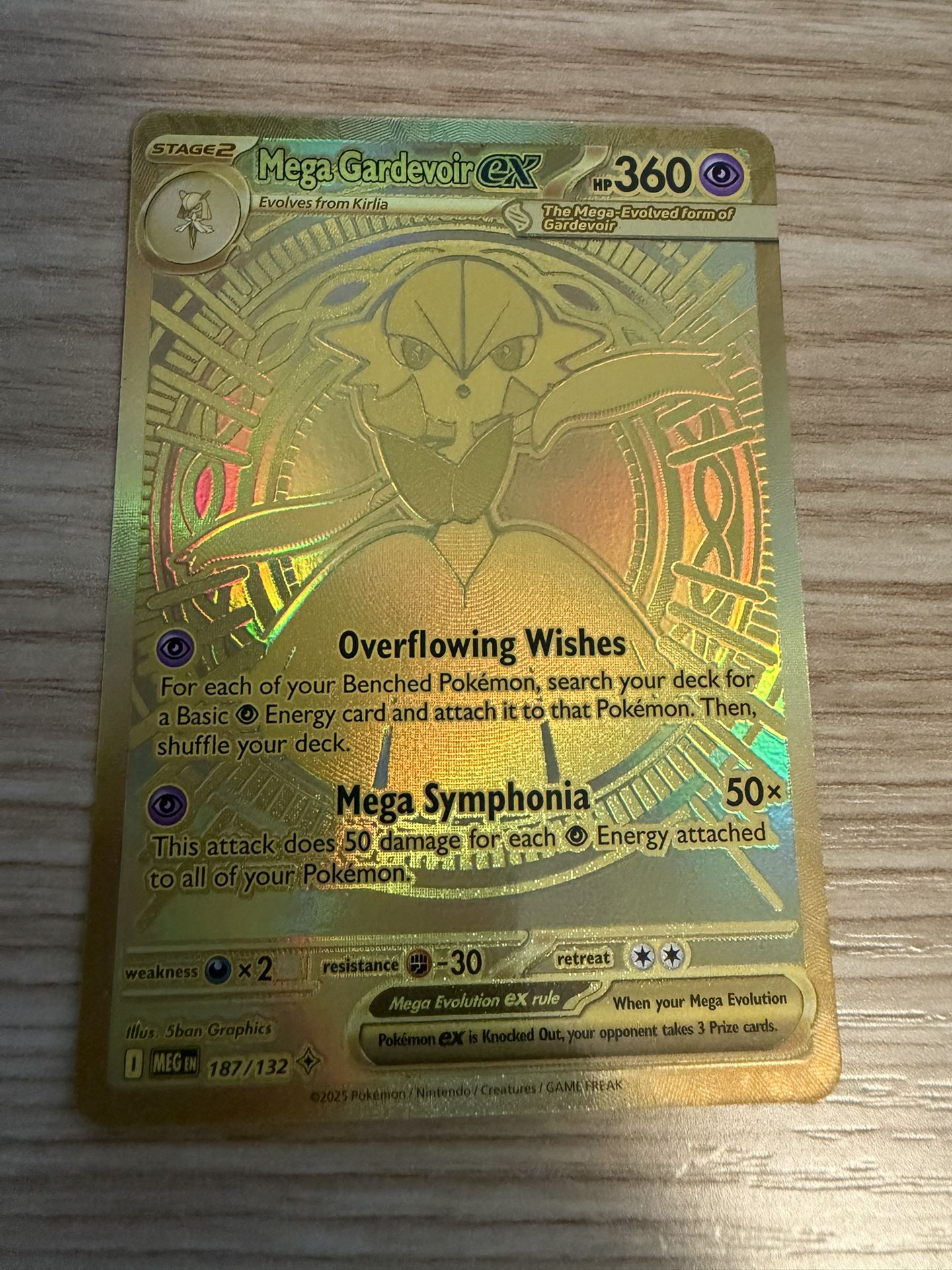 Mega Gardevoir Ex #187 Hyper Rare Gold NM