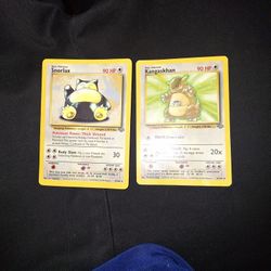 Original  Pokemon Cards  Snorlax And Kangaskhan