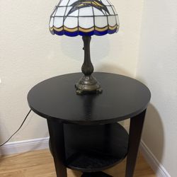 Charger Stained Glass Lamp With Table