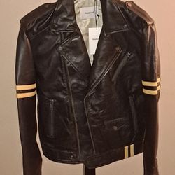 Recycled leather Jacket By Deadwood MSRP $350  NEW size Medium