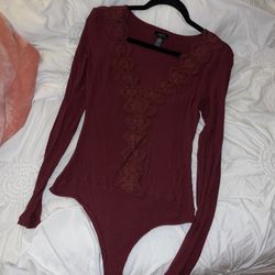 Wine Long Sleeve Bodysuit