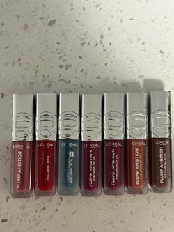 Lot of 7 L’Oreal Plump Ambition Lip Oils - Brand New