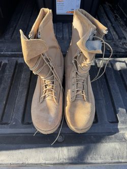Belville tan steel toe boots
