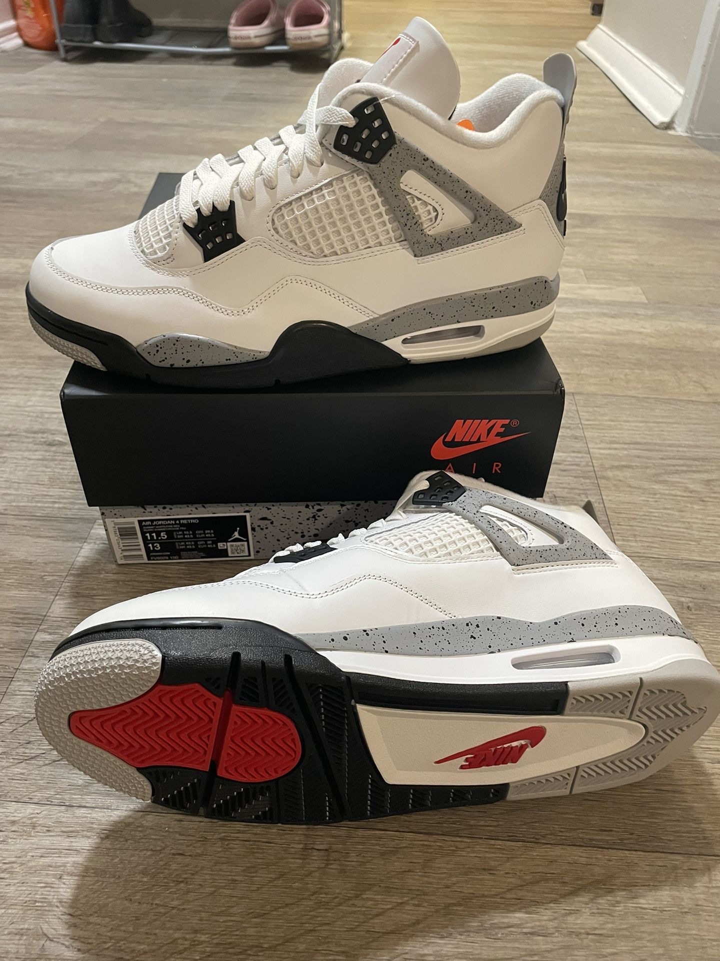 Air Jordan 4 White Cement 2025 New Size 11.5