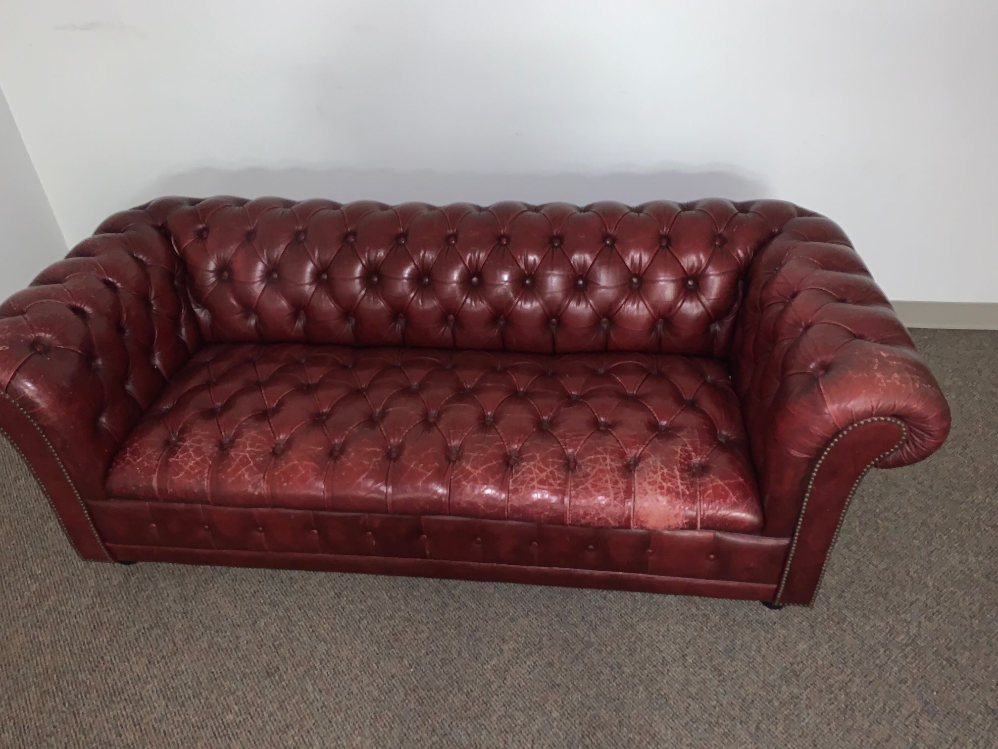 Red Leather Sofa