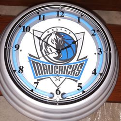 Official Dallas Mavericks Neon Ring Wall Clock