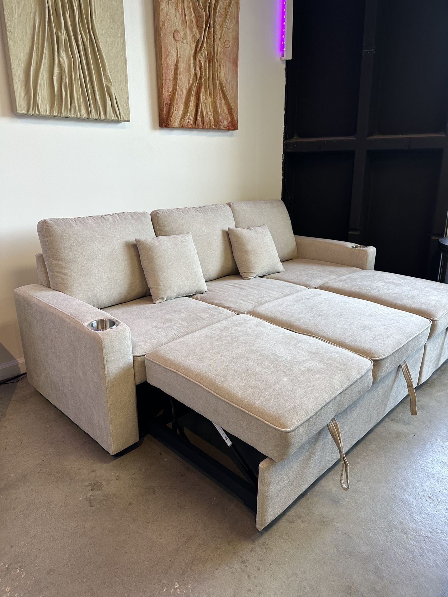 NEW ⚡️Convertible Sectional Sleeper Sofa w/ Chaise Storage – FREE Local Delivery + Easy Financing