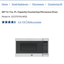 GE® 0.7 Cu. Ft. Capacity Countertop Microwave Oven