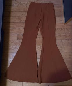VINTAGE 70S FLARED BROWN PANTS WOMENS SIZE M