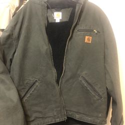 Mens Carhart J141 Hooded Jacket Moss Green Size Large