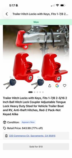 Trailer hitch lock