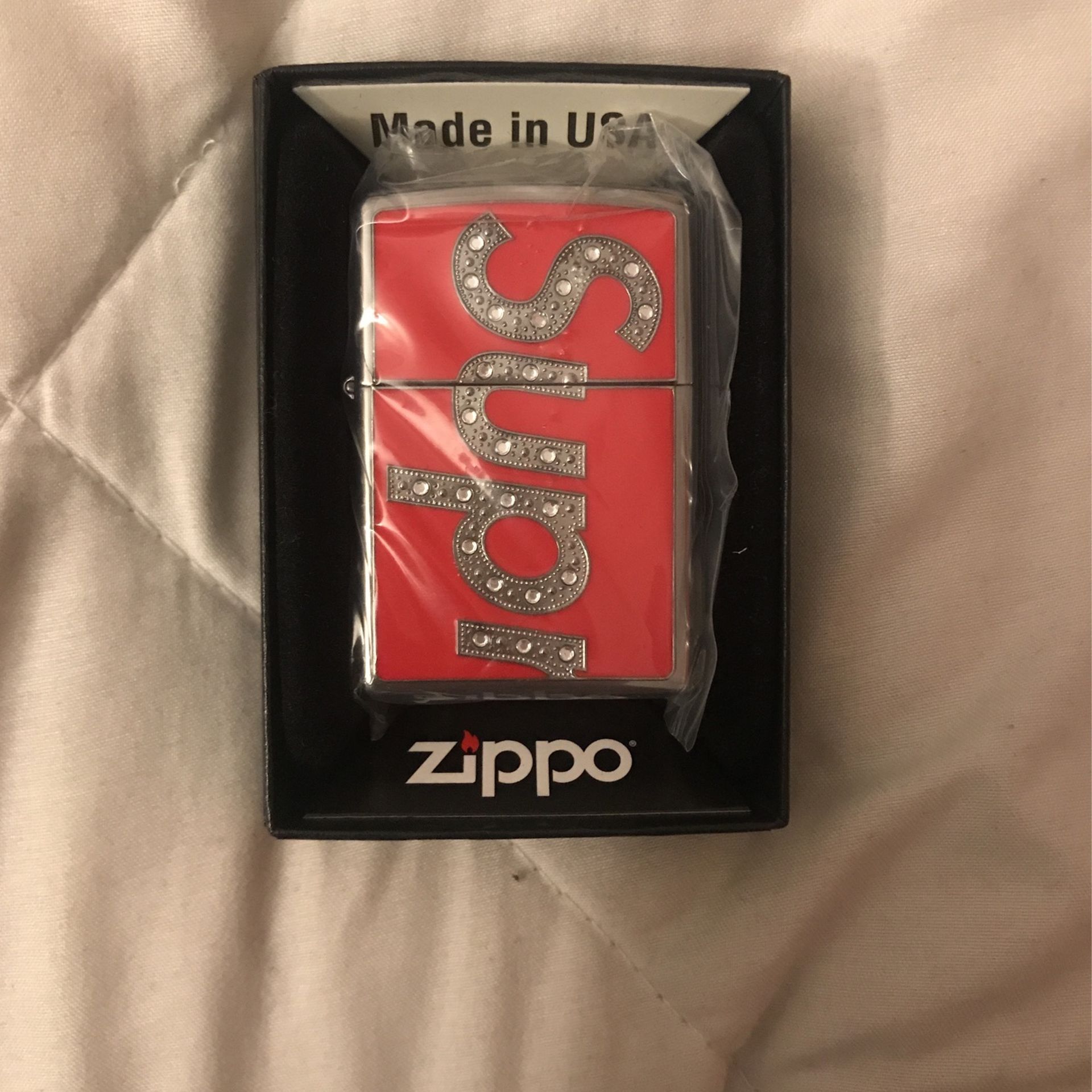 Supreme Swarovski Zippo Red
