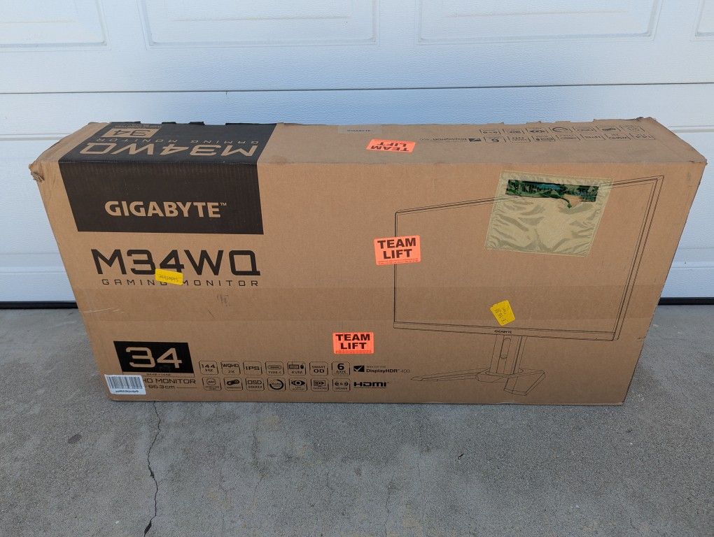 Gigabyte m34wq 34" IPS Ultra Wide Gaming Monitor 1440p 2k WQHD 144Hz Free sync Premium