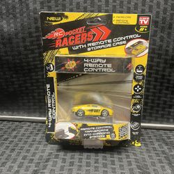 NEW - RC Pocket Racers Yellow Fury with 4-Way Remote Control/Charging Station 