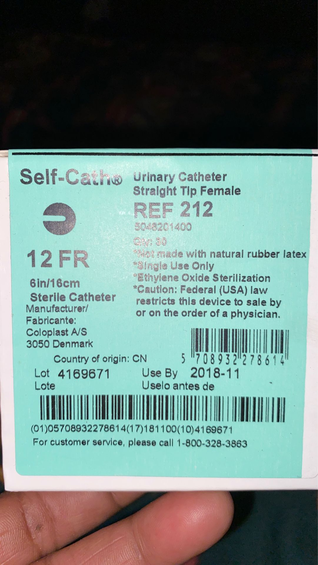 Box of self catheter straight tip female