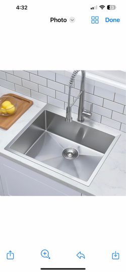Drop In Bar Sink, 18 x 18 Inch Topmount RV 16 Gauge Gunmetal Black Stainless Steel 818S $60
