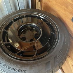 4 Rims & Tires off 1987 Corvette Power coated Black Set