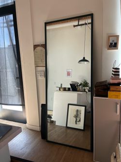 Large Full Length Floor Standing Mirror Dark Green Metal