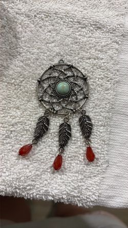 Vintage Dream catcher pendant with turquoise stone
