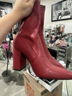 Brand New Red Ankle Boot Heels Size 6