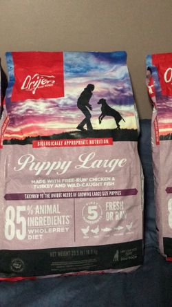 Pet Dog Food Orijen Puppy Large Set 3 bags 23.5 lbs Each