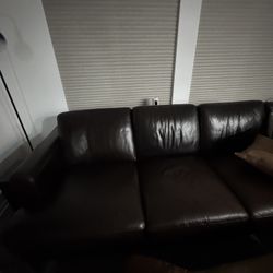 Chocolate Brown Leather Couch