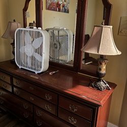 Used Bed and Dresser With Mirror 