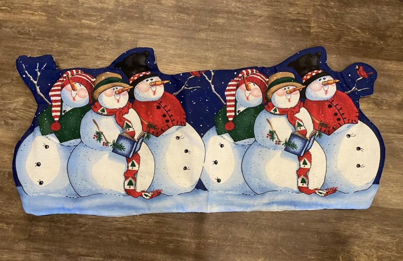 Door drafter draftstopper draft stopper wind breaker Christmas sewn winter snowman seasonal