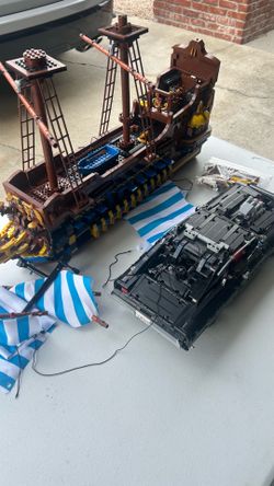 Battle ship and car