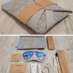 Hawaiian Airlines Business Class Amenity Kit Gray Travel Pouch Bag Noho Home