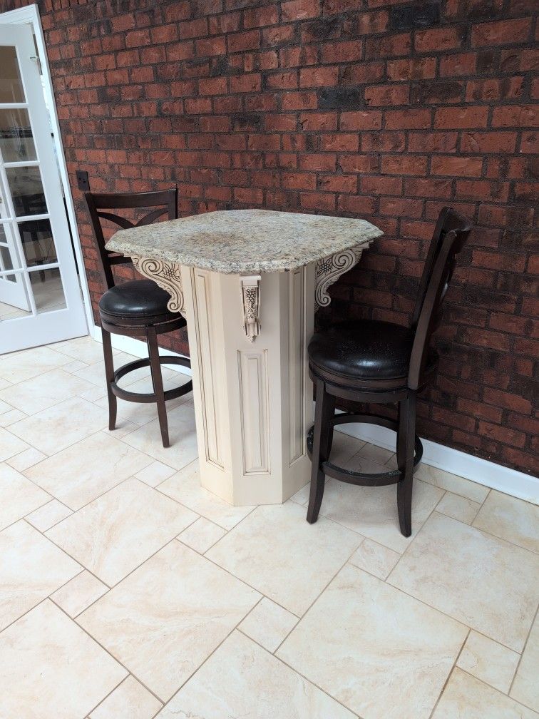Stand Alone Bar And Two Stools