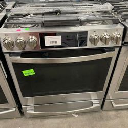 GE P2S930YPFS Profile 5.7 cu. ft. Slide-In Dual Fuel Range Stove 8DH7C