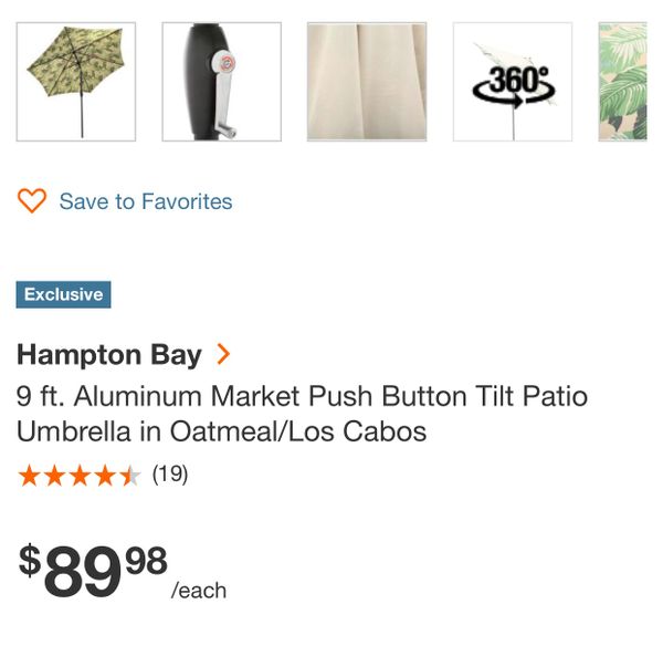 New Hampton Bay Oatmeal Beige 9 Ft Patio Umbrella For In New Hampton Bay Oatmeal Beige 9 Ft Patio Umbrella For In Highland Ca Offerup